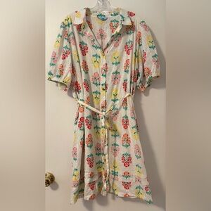 Draper James Floral Eyelet Midi Dress in White Red Pink Yellow Plus 3X Spring